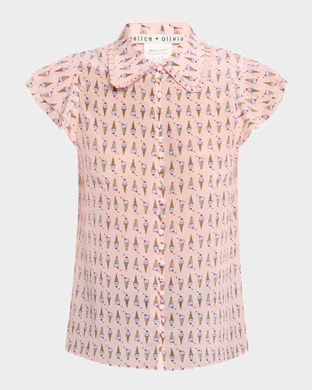 Martel Flutter-Sleeve Blouse